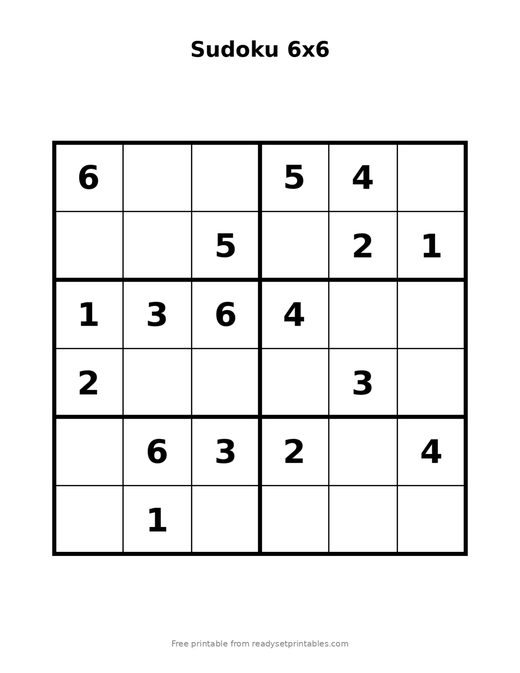 Sudoku 6x6 Easy 08