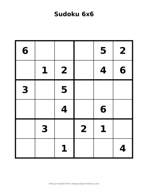 Sudoku 6x6 Easy 09