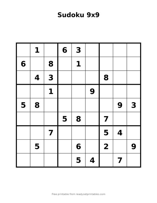Sudoku 9x9 Hard 06