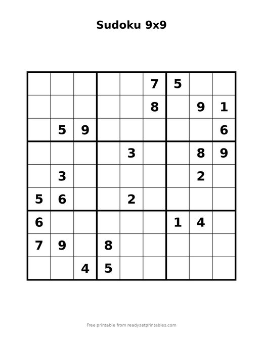 Sudoku 9x9 Hard 09
