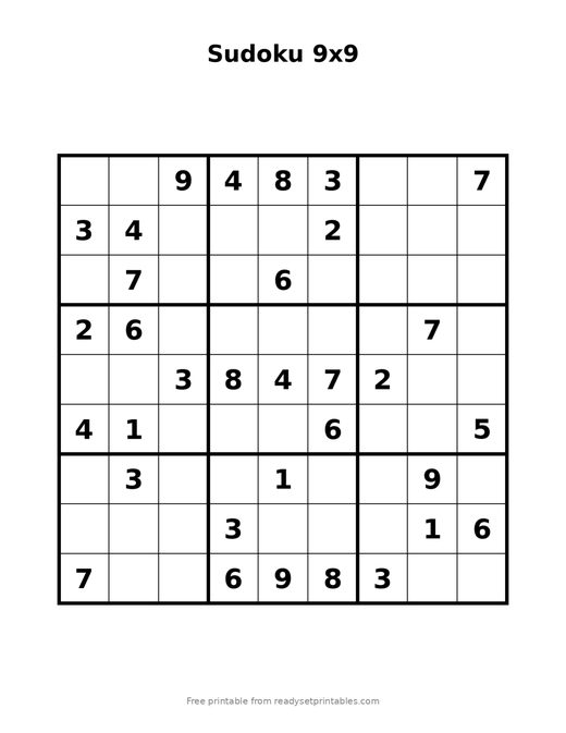 Sudoku 9x9 Hard 10