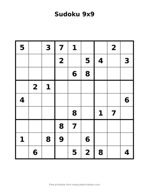 Sudoku 9x9 Medium 02
