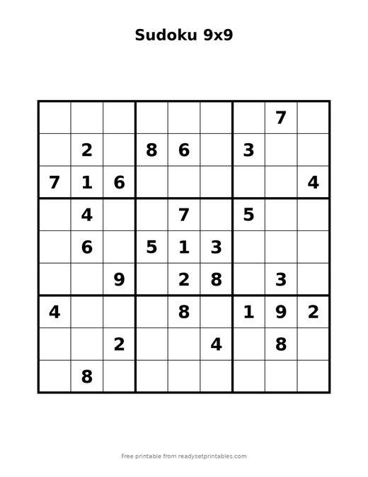 Sudoku 9x9 Medium 03