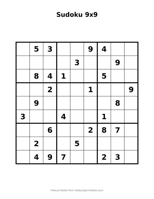 Sudoku 9x9 Medium 09