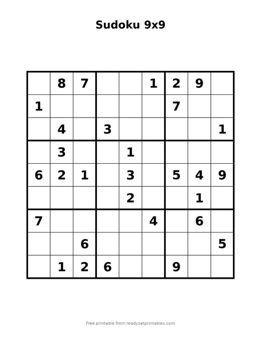 Sudoku 9x9 Medium 10