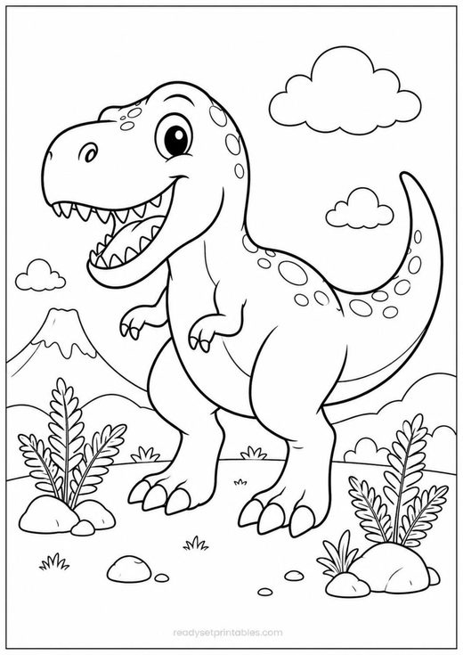 t rex coloring page — free printable coloring sheet for kids