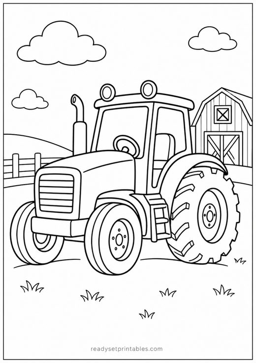 tractor coloring page — free printable coloring sheet for kids