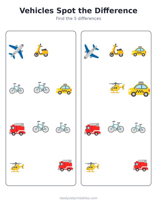 Vehicles Spot the Difference