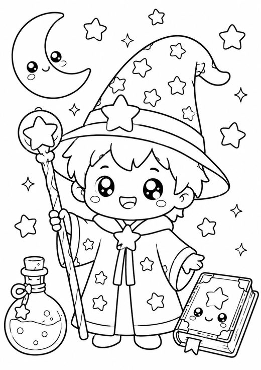 wizard coloring page — free printable coloring sheet for kids