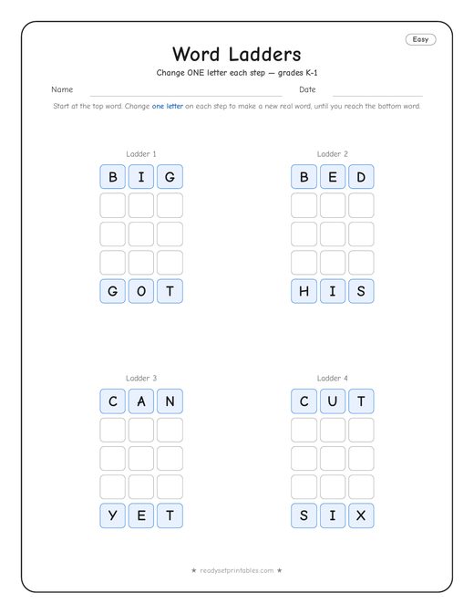 Word Ladders — Easy